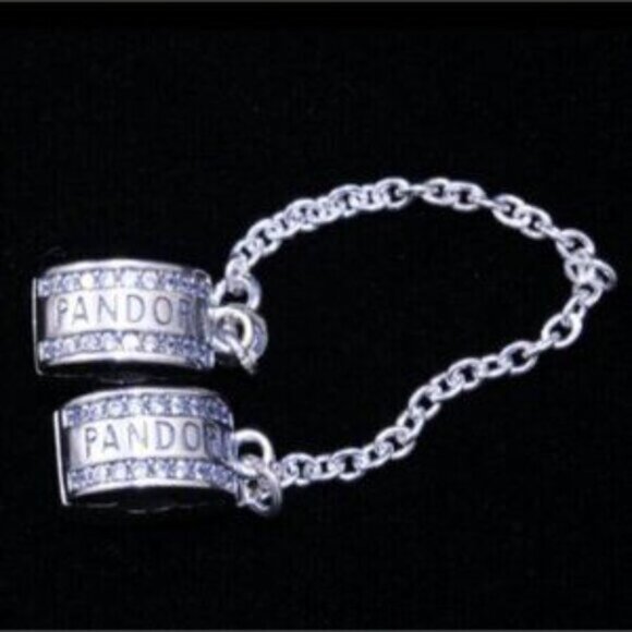 NEW Pandora Safety Chain Clip Bracelet Charm - Picture 2 of 5